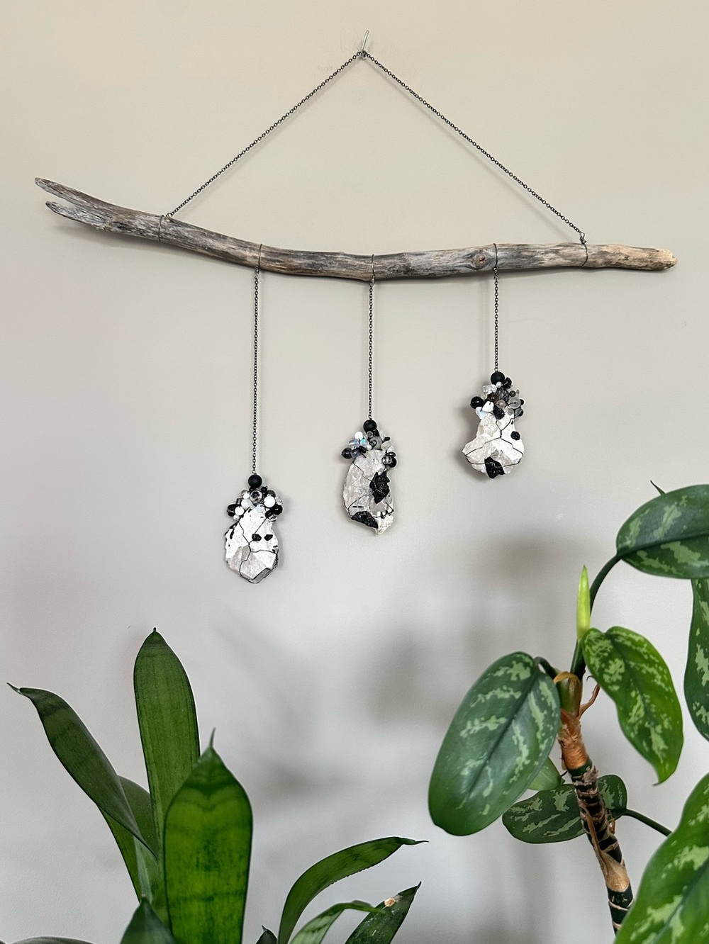 Handcrafted Tourmalated Quartz Wall Hanging